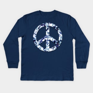 Spiral Tie Dye Peace Kids Long Sleeve T-Shirt